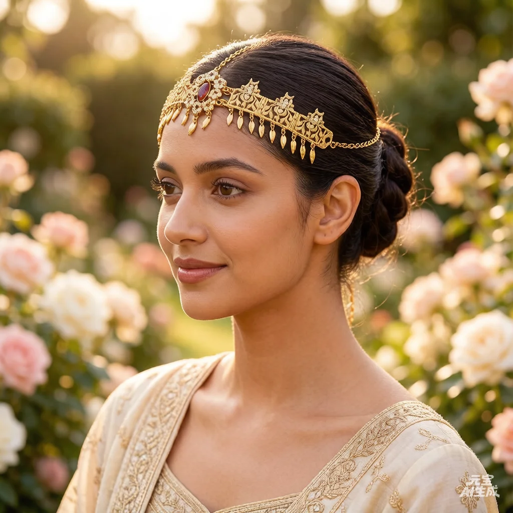 

tyle Crystal Bridal Hair Jewelry Gold Color Flowers Luxury Wedding Dress Head chain Length Adjustable Accessories