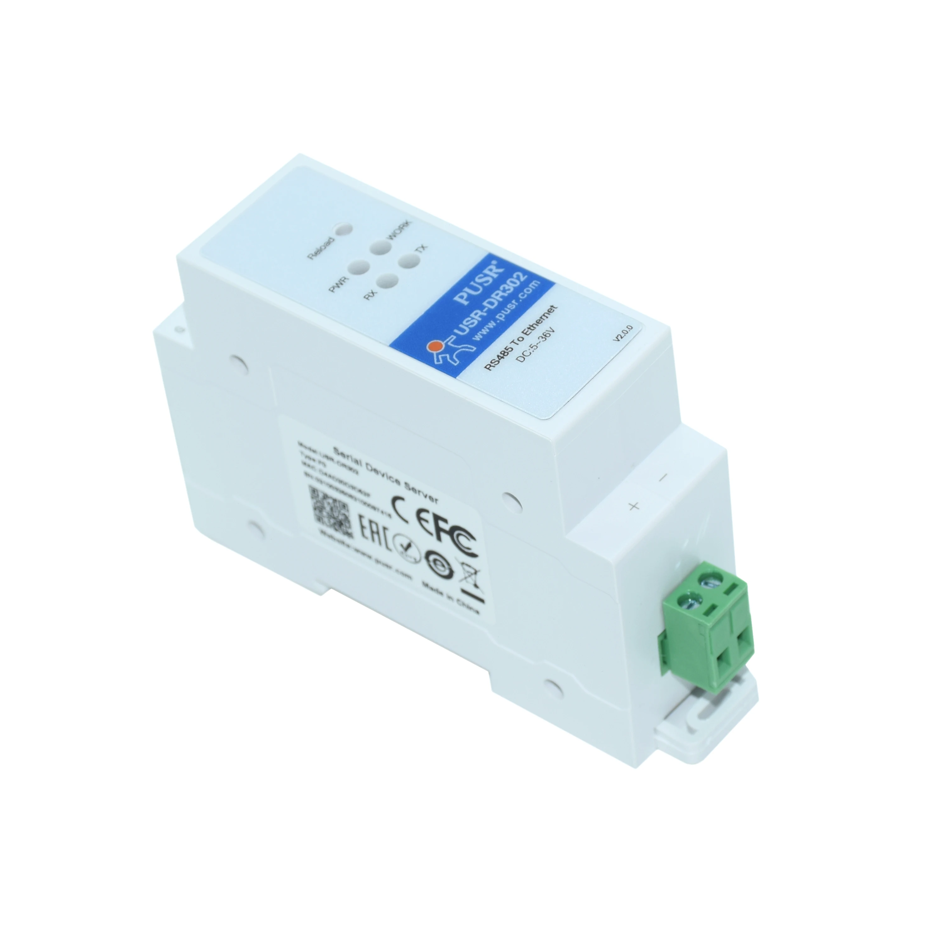 Puerto serie RS485 de carril DIN a servidor convertidor Ethernet Dispositivo IOT USR-DR302 compatible con Modbus