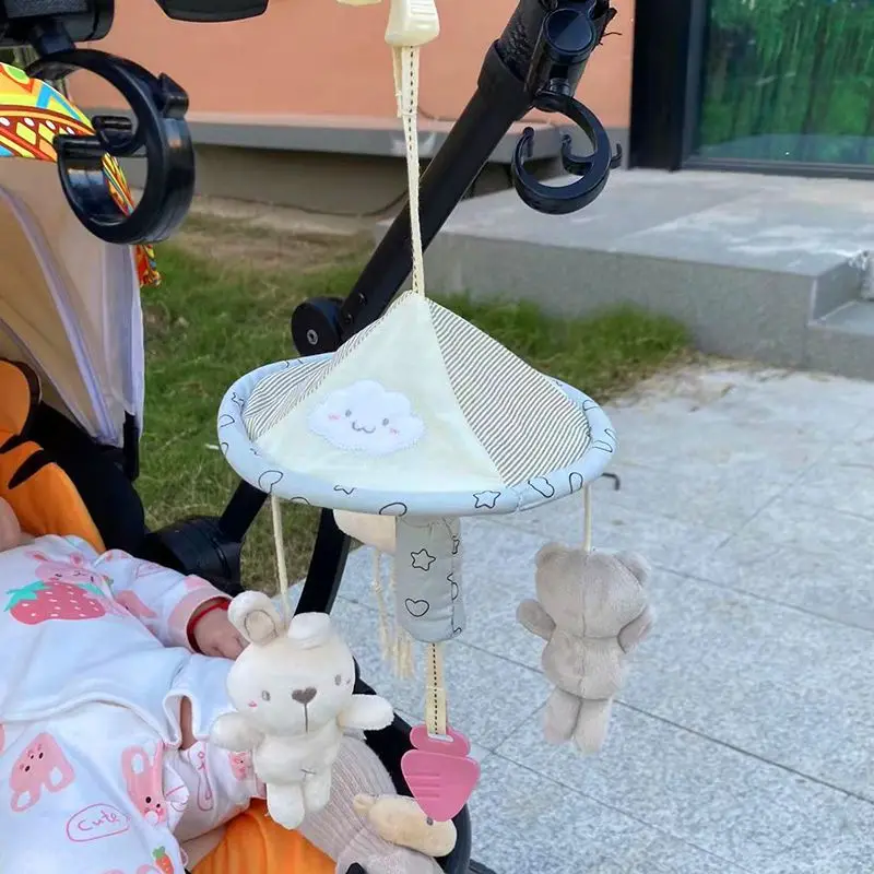 Baby Stroller Hanging Toys Plush Rattles Pushchair Pram Pendant for Baby Bed Around Animals Wind Chime Appease Toy 0-12 Months