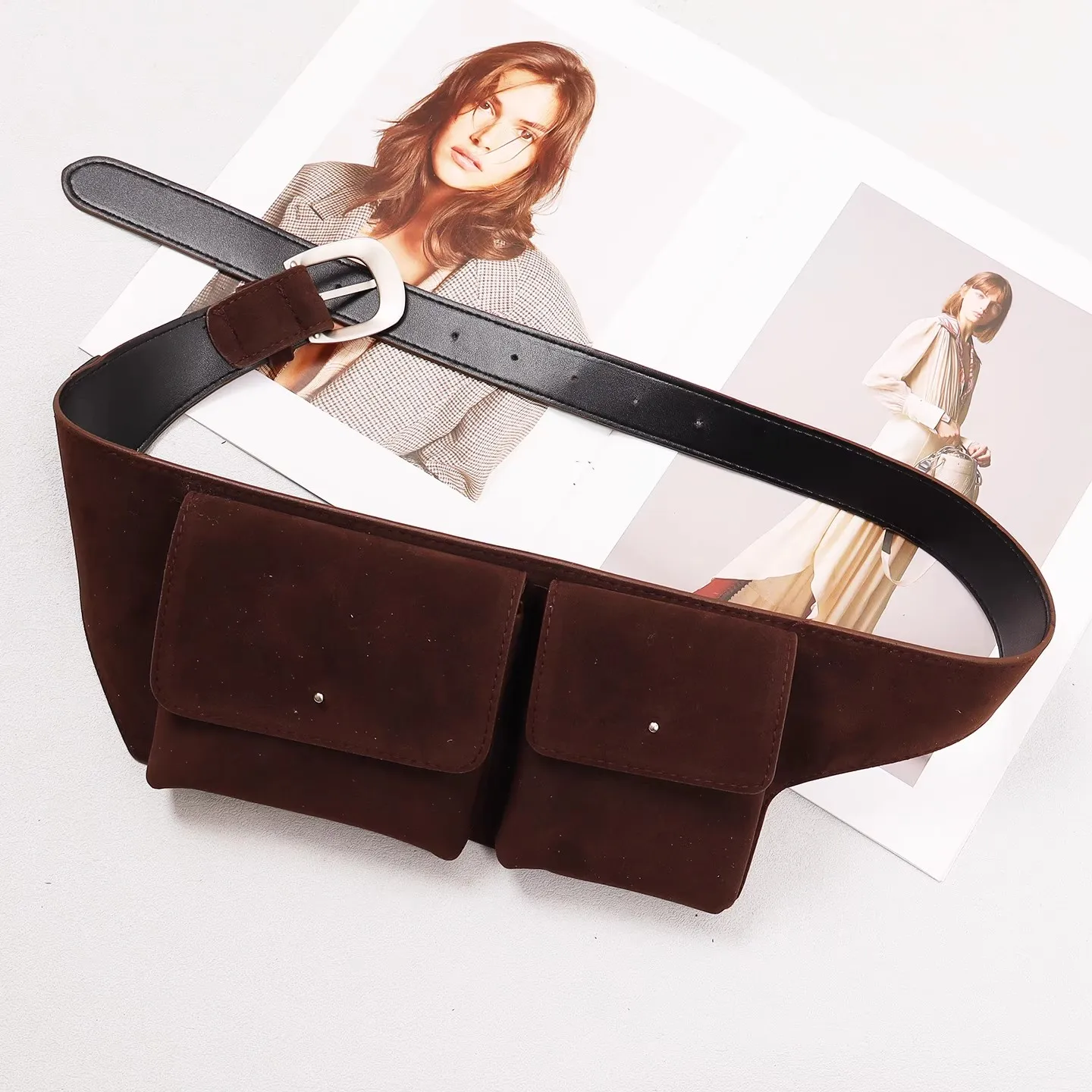เข็มขัดคาดเอวแฟชั่นผู้หญิง หนังเทียม PU แบบรัดเอว สำหรับตกแต่งชุดเดรส รุ่น R928