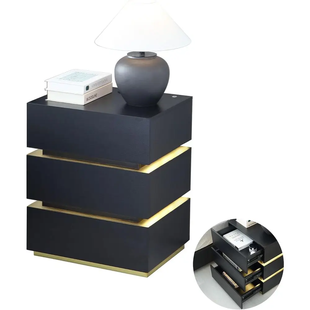 Black Nightstand, L…