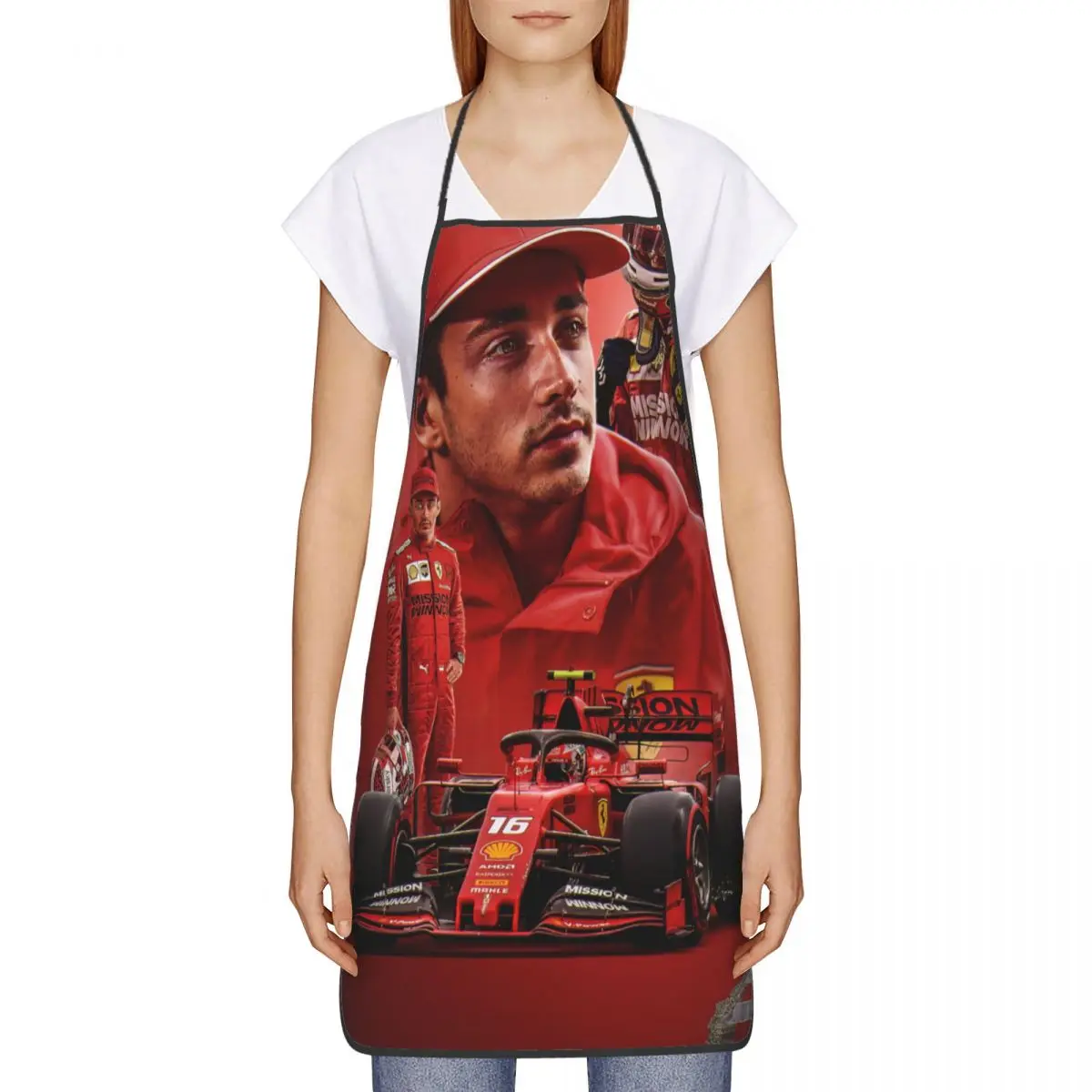 Formula One Racing Driver Leclerc Charles Apron Kitchen Chef Cooking Baking Bib Men Women Tablier Cuisine for Painting