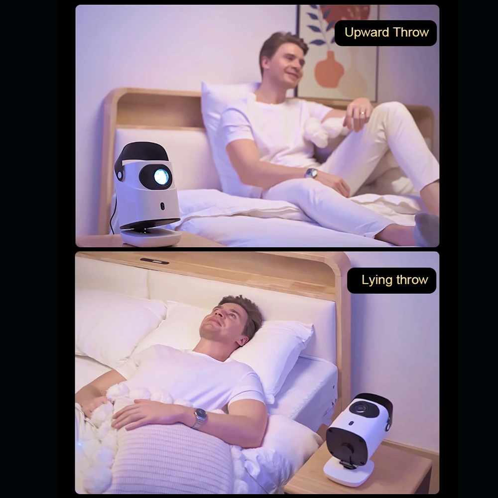 جهاز عرض Touyinger H6 Mars Pro Mini LED مع حامل Full HD 1080P 1500ANSI، Android، 32GB مسرح منزلي للتلفزيون الذكي