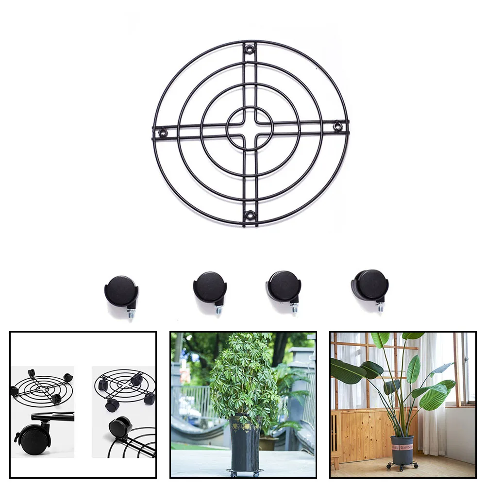 

Metal Plant Stand Flower Pot Base Holder With Wheel Caster Easy Moving Garden Plant Saucer Flower Pot Moving Trays