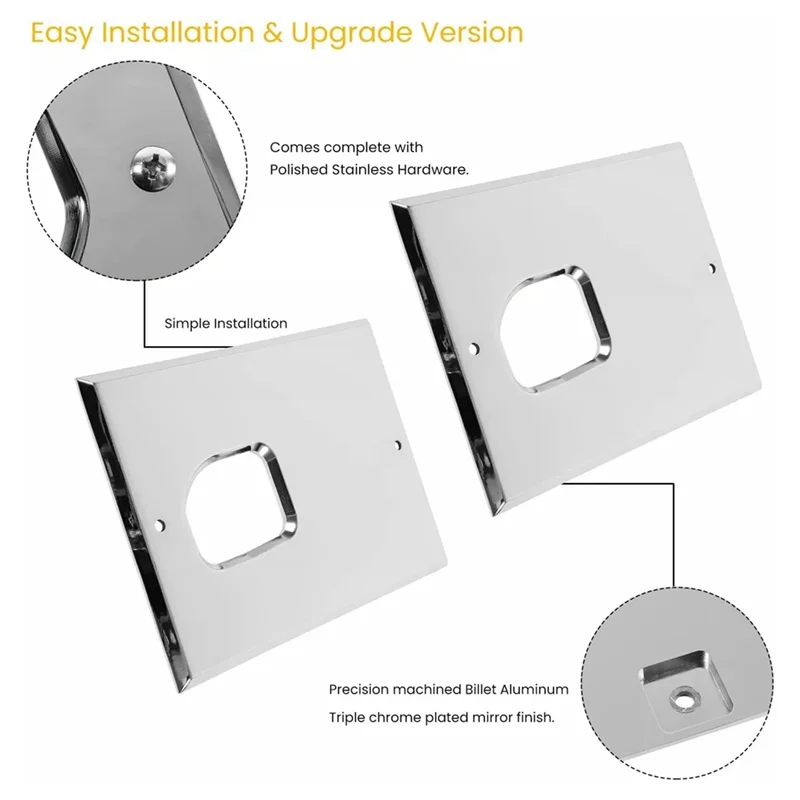 

Smooth Aluminum Chrome Billet Interior Door Handles Cover Trim, Anti-Scratch Plates For Hummer H2 SUV SUT 2003-2007