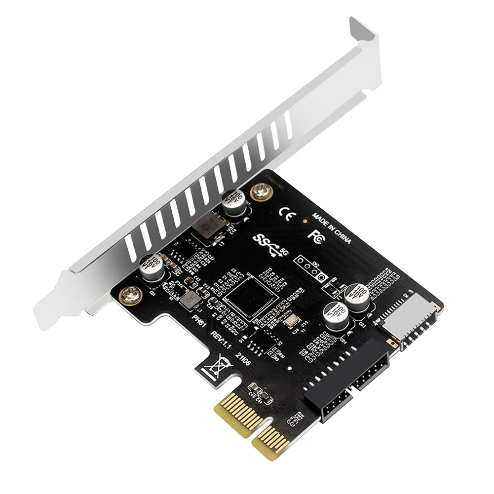PC PCI-E To USB 3.0 Type C Front Panel Adapter 19PIN PCI-E To USB 3.0 Hub Splitter Expansion Card