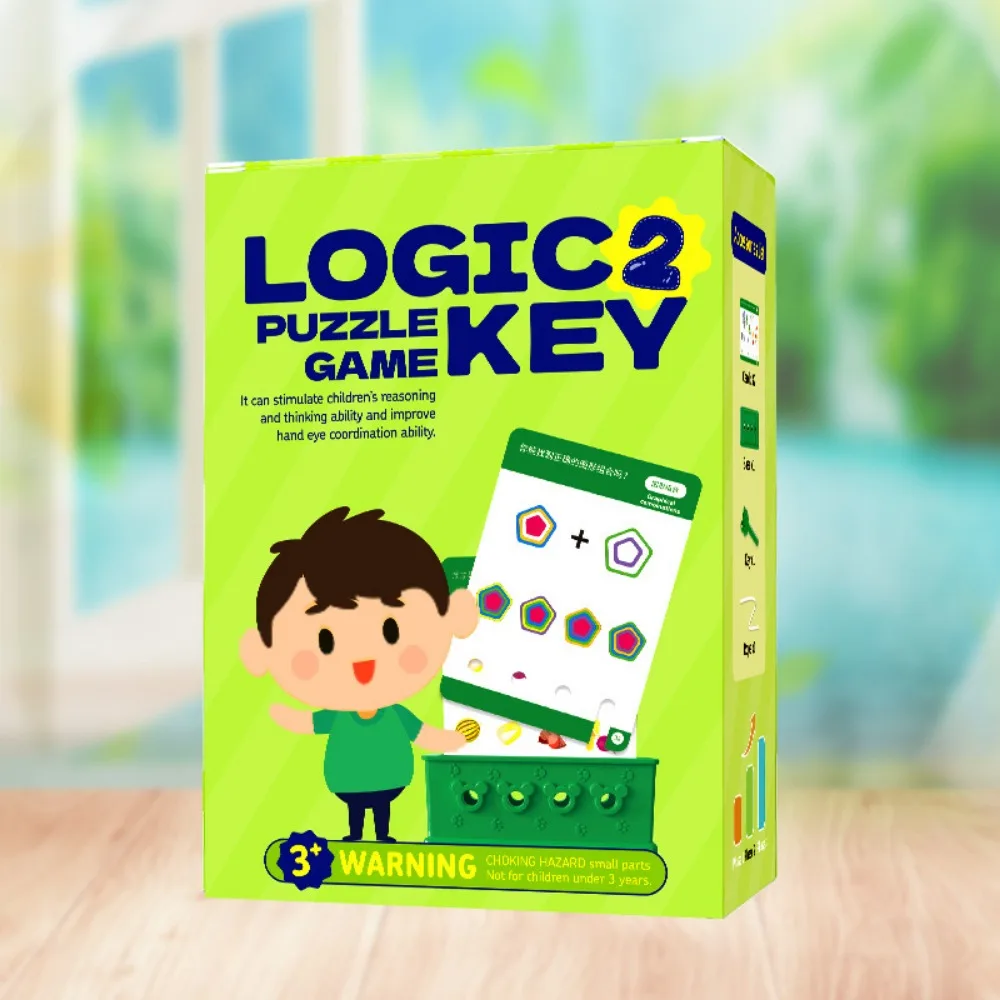 

Montessori English Logic Key Puzzle Game Matching Game Early Educational Logic Key Thinking Training Multifunction 3D
