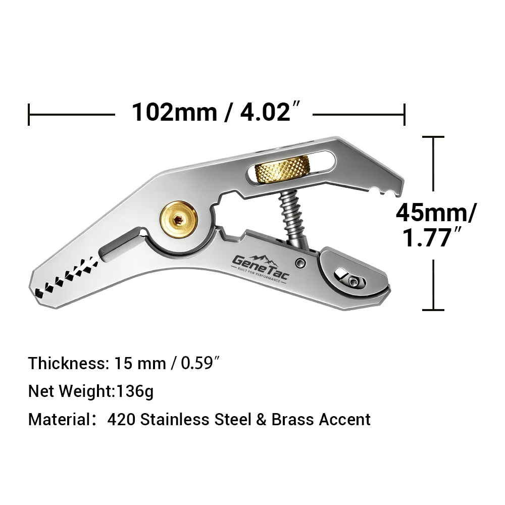5-in-1 Edelstahl Multifunktions-Taschenwerkzeug Schraubenschlüssel Zange Schraubendreher EDC Überlebensausrüstung für Camping Outdoor DIY Heimreparatur – Detail 7