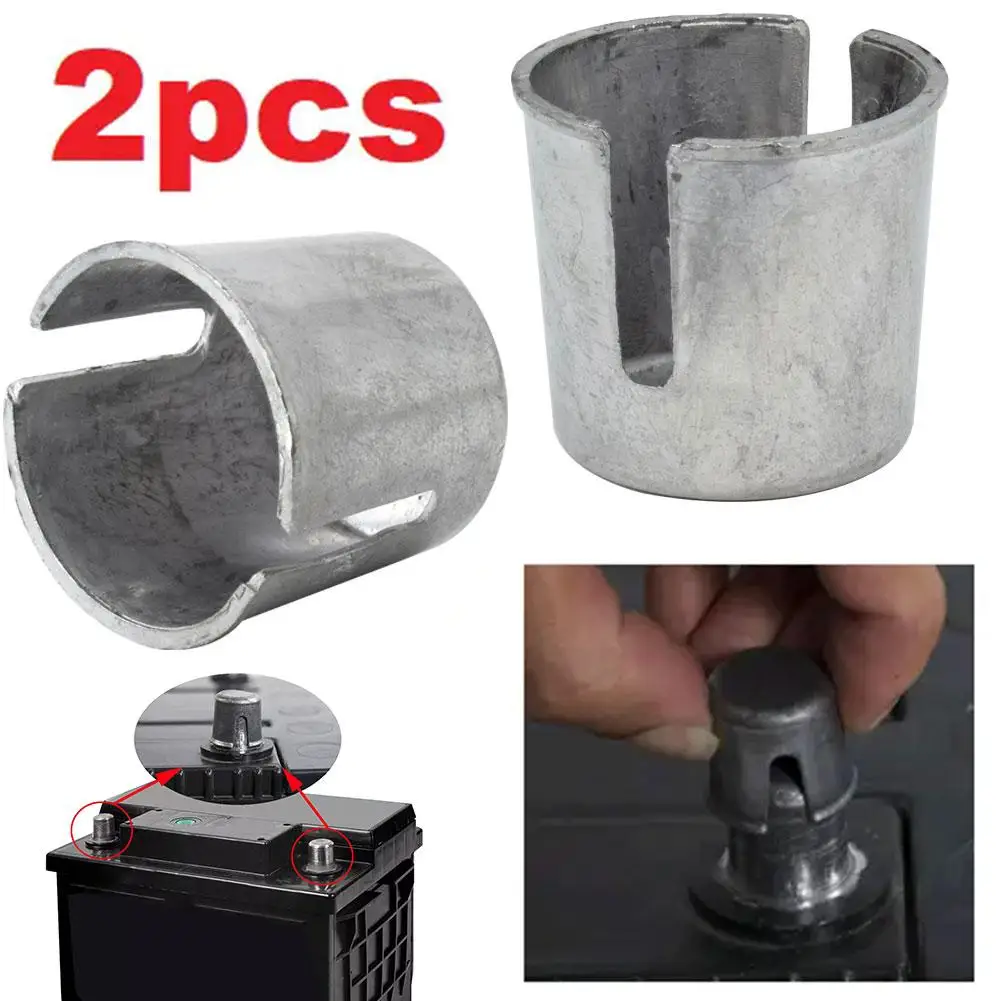 2Pcs Car Auto Truck Battery Post Repair Shims For Worn Down Posts Loose Terminal Posts Tool Joint Terminal Adapter Auto Parts