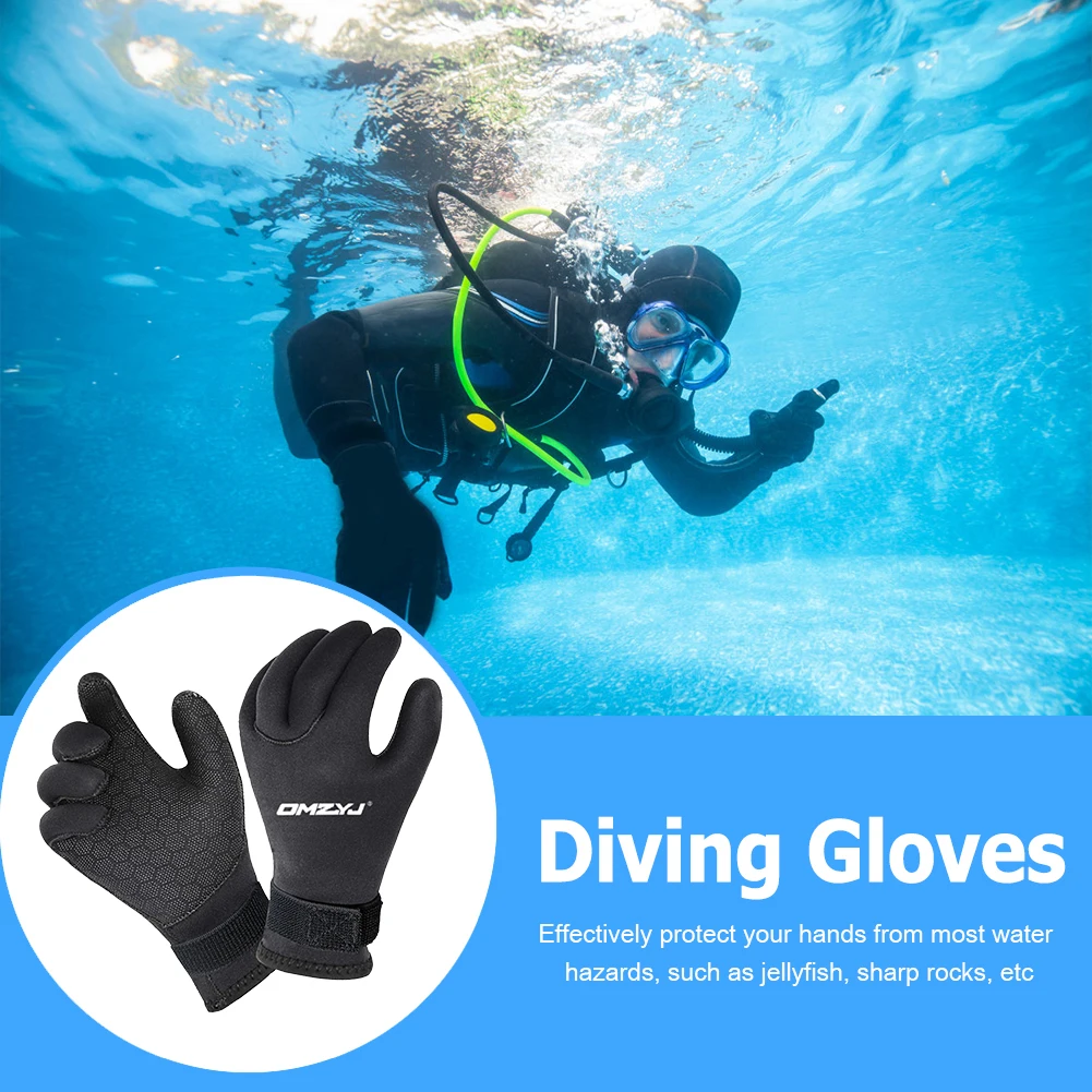 5mm Scuba Diving Gloves Waterproof Five Finger Dive Gloves Anti Slip Surfing Gloves for Diving Snorkeling Surfing