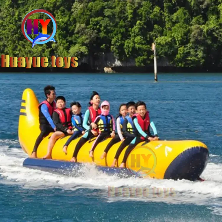 قارب الموز نفخ أنبوب قابل للقطر معدات لعب المياه التزلج 3 مقاعد نفخ قارب السمك الطائر البحري مع مضخة كهربائية