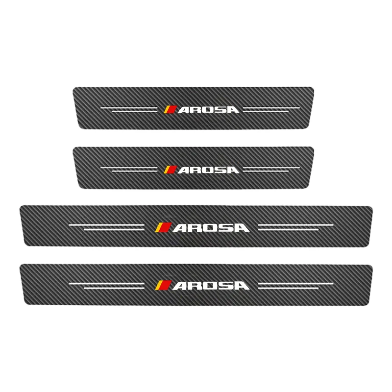 4pcs Carbon Fiber Car Door Sill Sticker For seat LEON AROSA ATECA CORDOBA IBIZA MII Carbon Guard Strips