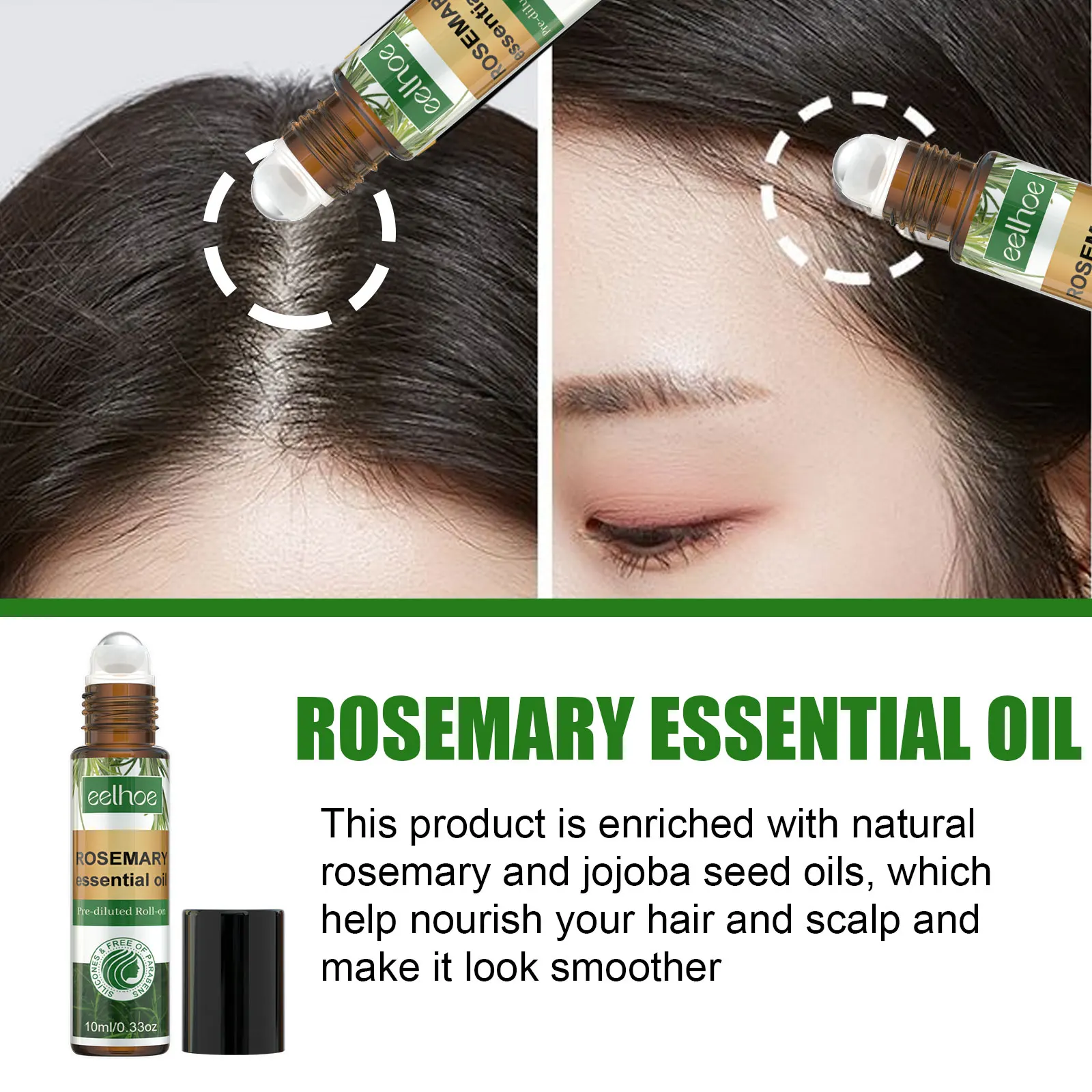 Hair Growth Kit Essential Oil Rosemary Mint Hair Strengthening Oil Nourishing Treatment for Split End Dry Organics Hair Care Oil