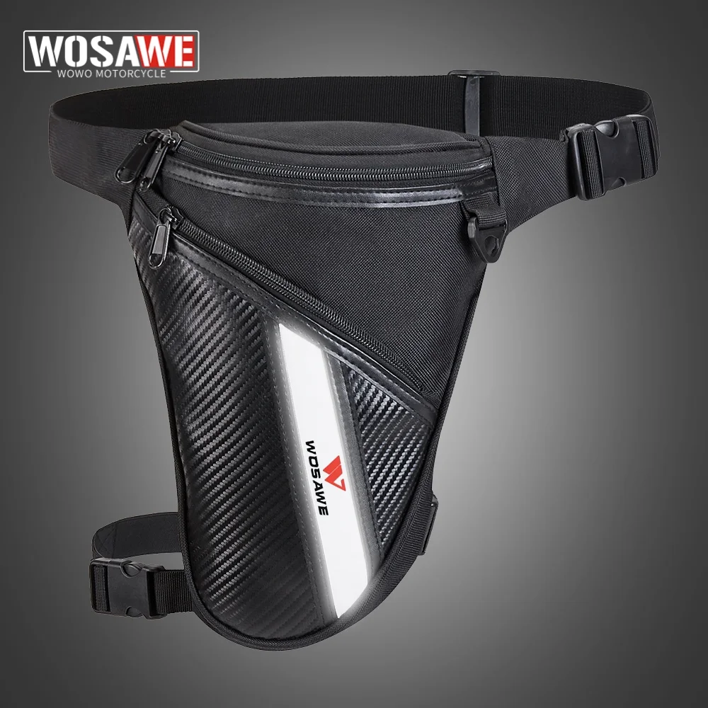 WOSAWE New Men\'s Leg Bag Messenger Shoulder Belt Hip Bum Fanny Waist Pack for Travel Trekking Motorcycle Riding