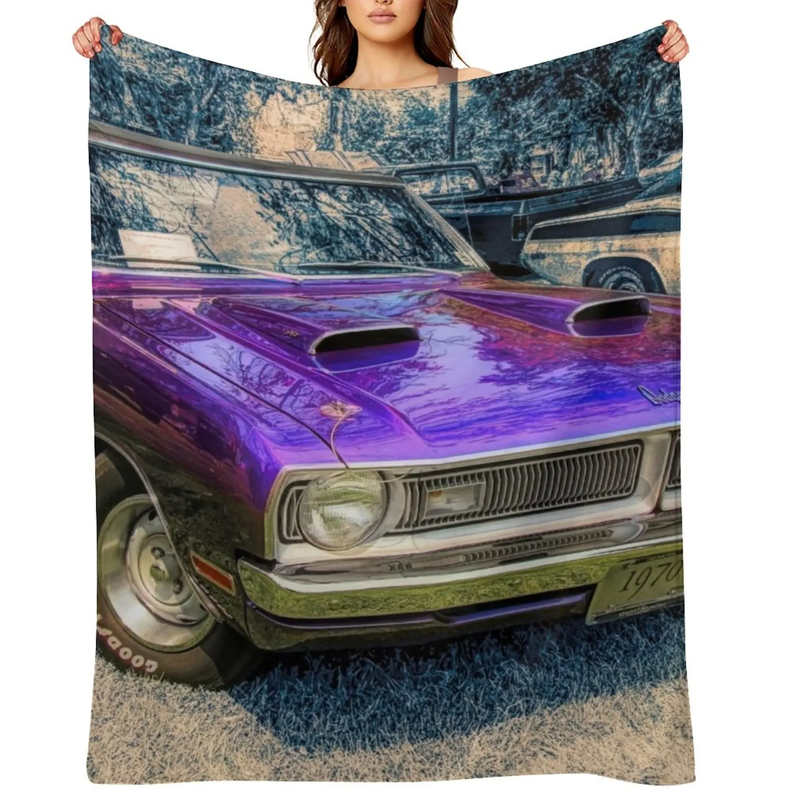 

Purple 1970 Dart Swinger Front Throw Blanket Luxury Brand Sofa Throw Luxury St Travel Blankets