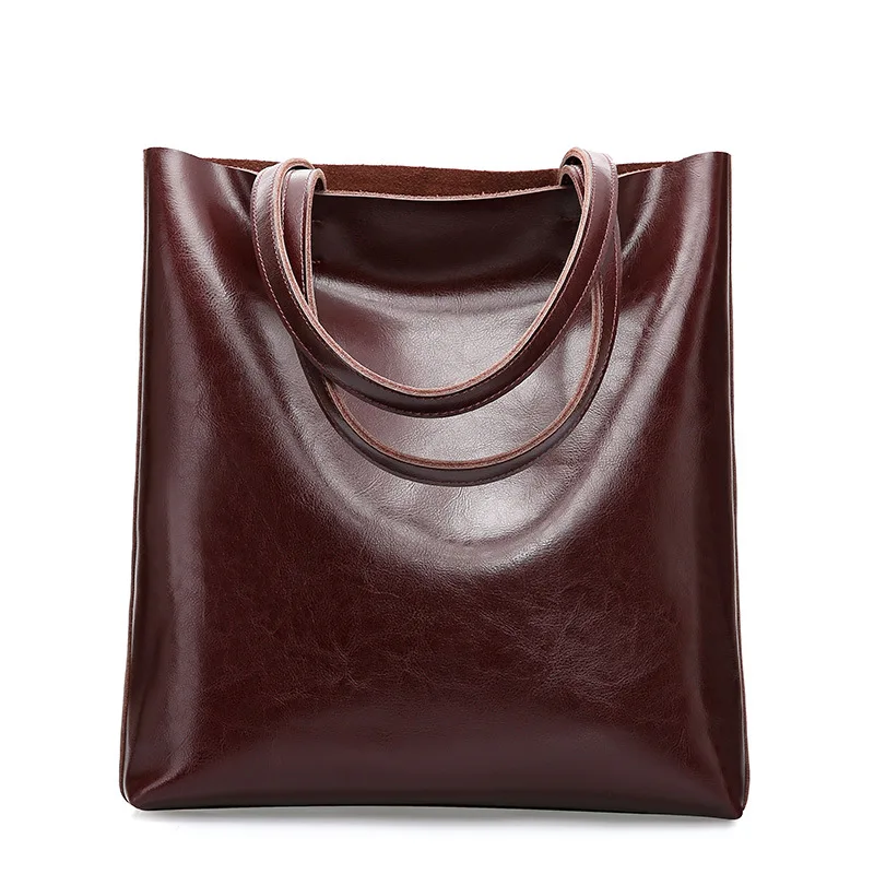 

Cow Leather Bag Ladies Handbags Big Women Bag Large Vintage Female Office Hand Shoulder Bags For Women Tote purse