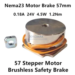 Nema23 Brake DC24V 57 Stepper Motor Safety Brake Power Outage 57mm 0.18A 4.5W 1.2Nm Brushless 24V Break
