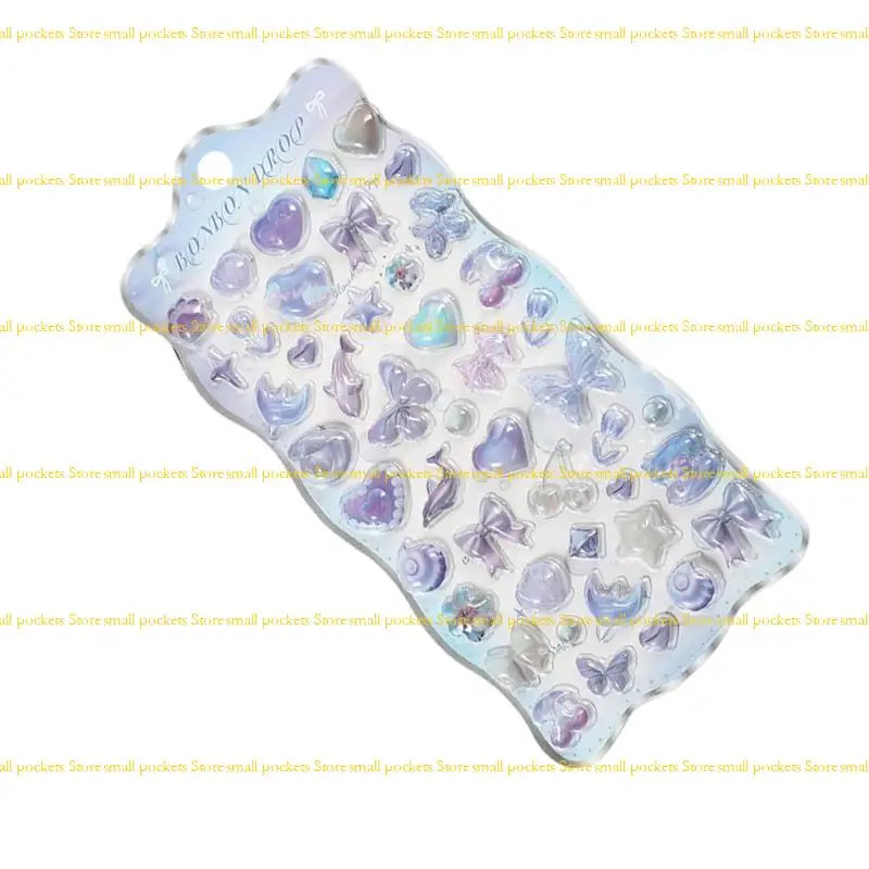 R1WD Embossed Decorative Sticker Adhesive PVC Resin Sticker For Water Bottle Pencil Case Notebook and Kids Room Wall Art