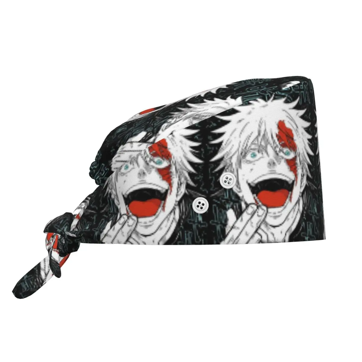 JJK Anime Gojo Satoru Jujutsu Kaisen Scrub Hat Doctor Working Surgical Cap Unisex Adjustable Nursing Caps for Dentist
