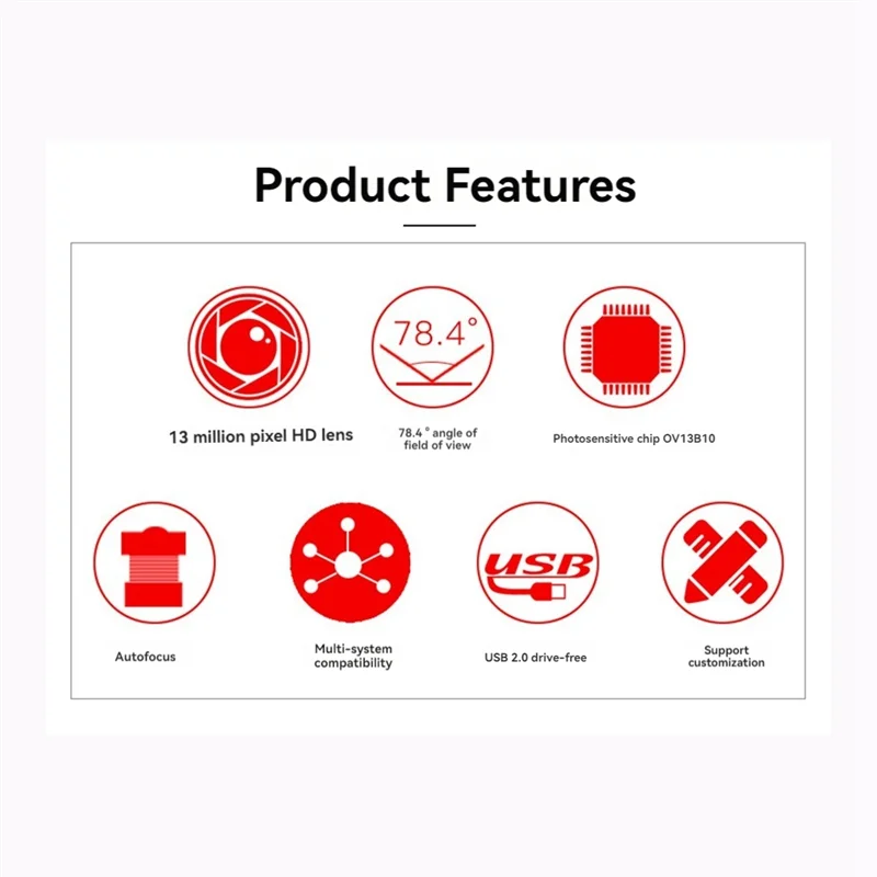 Profissional 78,4 °   Módulo de câmera USB 13MP 4K OV13B10 sem distorção/foco automático microfone embutido para Winxp/Win7/8/10/MAC OSX/Linux/A