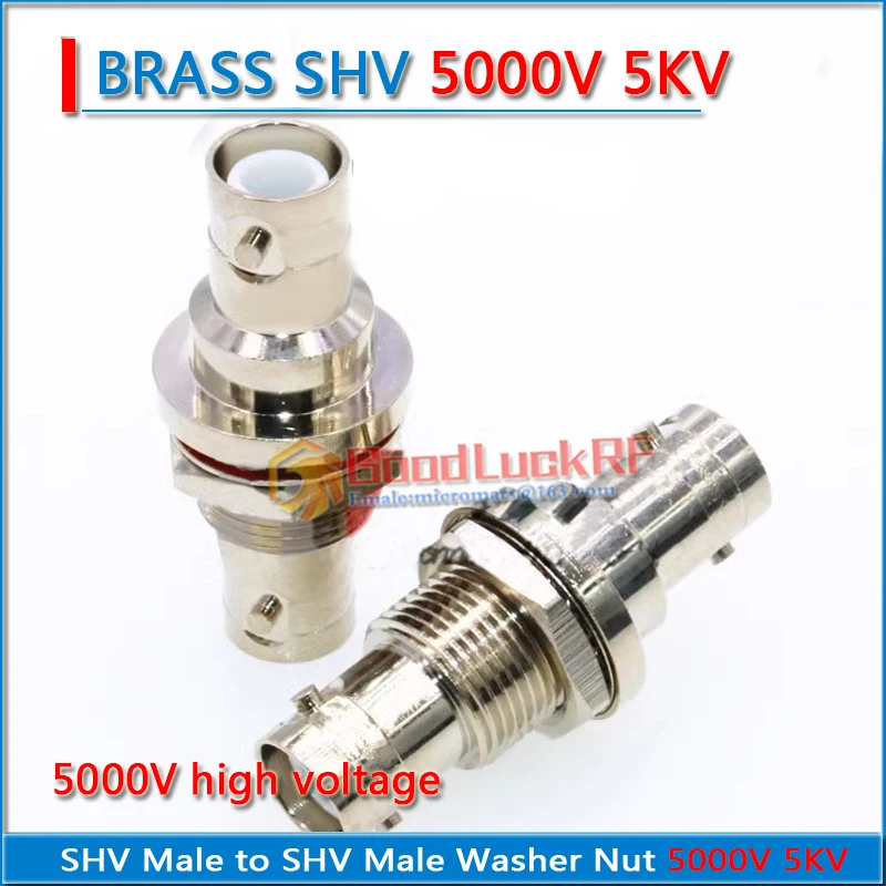 

5KV 5000V High Voltage Power Dual SHV Male to SHV Male O-ring Bulkhead Panel Washer Nut Q9 RP BNC Female to BNC Female SHV-5000V