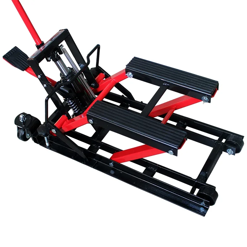 Hydraulic Motorcycle Scissor Jack 1500 LBS Load Capacity Adjustable Portable Hoist Stand Lift Tool Non-Slip Rubber