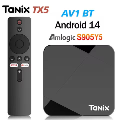 Original Tanix TX5 Android 14 AV1 Smart TV Box Amlogic S905Y5 2G/16G BT TV BOX Wifi 6 4K HD Set Top Box Media Player