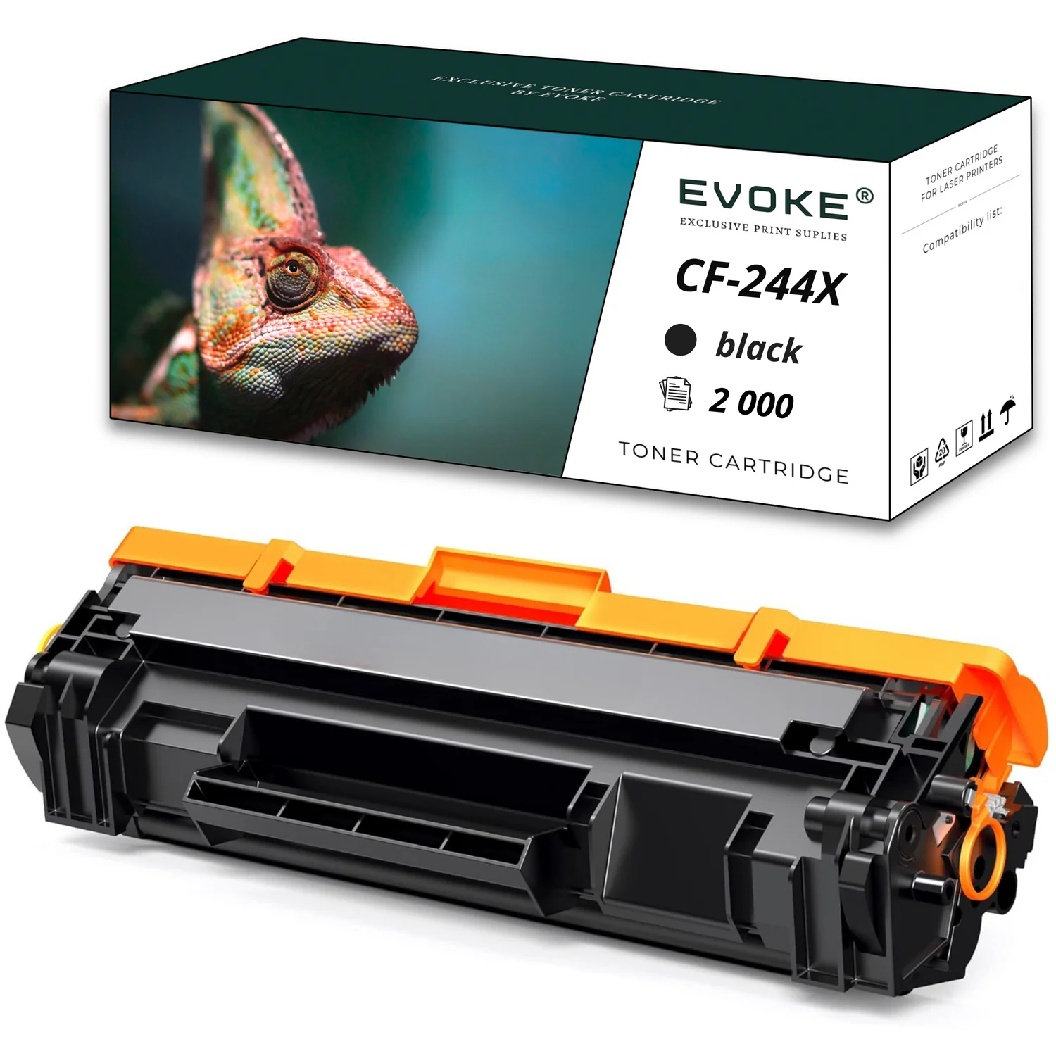 Evoke Compatibele Toner voor Hp Cf244X 44X Cf-244X Cf244X Zwart 2000 Pagina's Laserjet Pro M14 M15 M15A M15W M17 M17A M17W M28A M28W