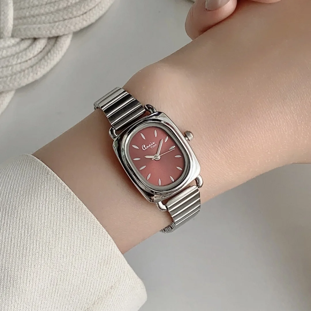 Newest Women's Wristwatch Gold Bracelets Adjustable Stainless Steel Band Oval Ladies Watches Quartz Female Clock Reloj Mujer