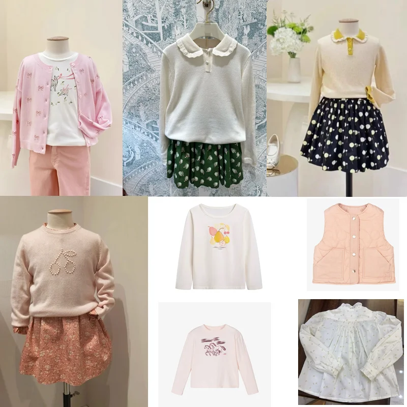 

Детская одежда, вязаные свитера для девочек, осенне-зимняя теплая куртка, пальто, детская базовая футболка, вязаный пуловер, детский комплект 2025 г.