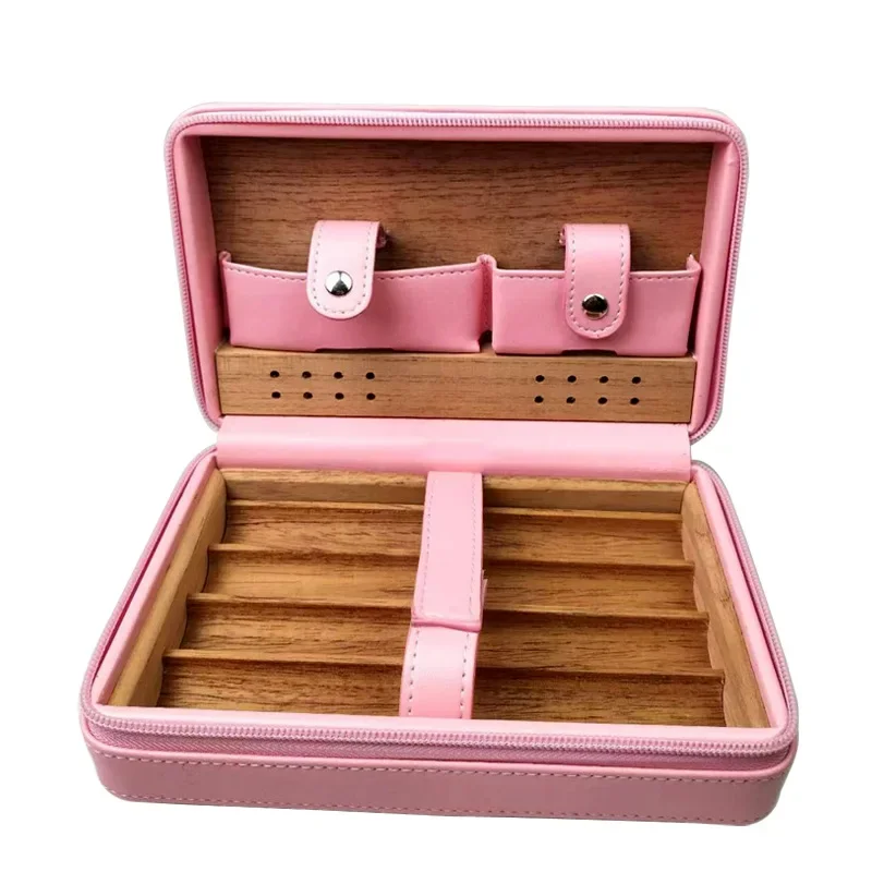 Portable Cedar Wood Moisturizing Box, Cigar Cover, Spot Cigar Box Set, Storage Box, Scissors