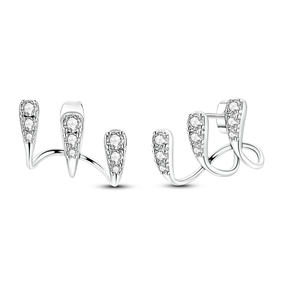 925 Silver Earring For Woman Water Droplet Combination Zircon Stud Original Earring Jewelry