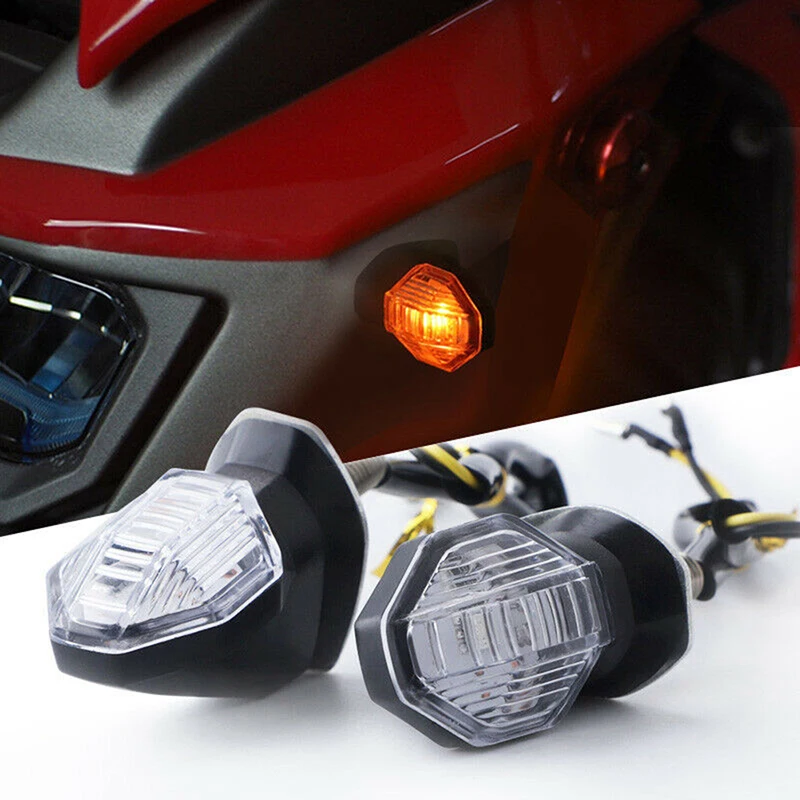 High quality2x Universal Motorcycle 1LED Amber Turn Bike Signal Indicators Blinker Lights