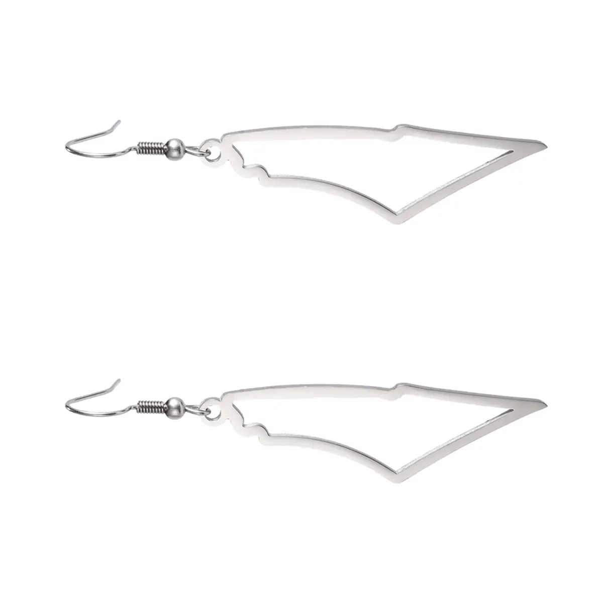 A55T 4X A Silver Color Palestine Map Dangle Earrings Women Country Geography Map Pendent Earring Stainless Jewelry - view 4
