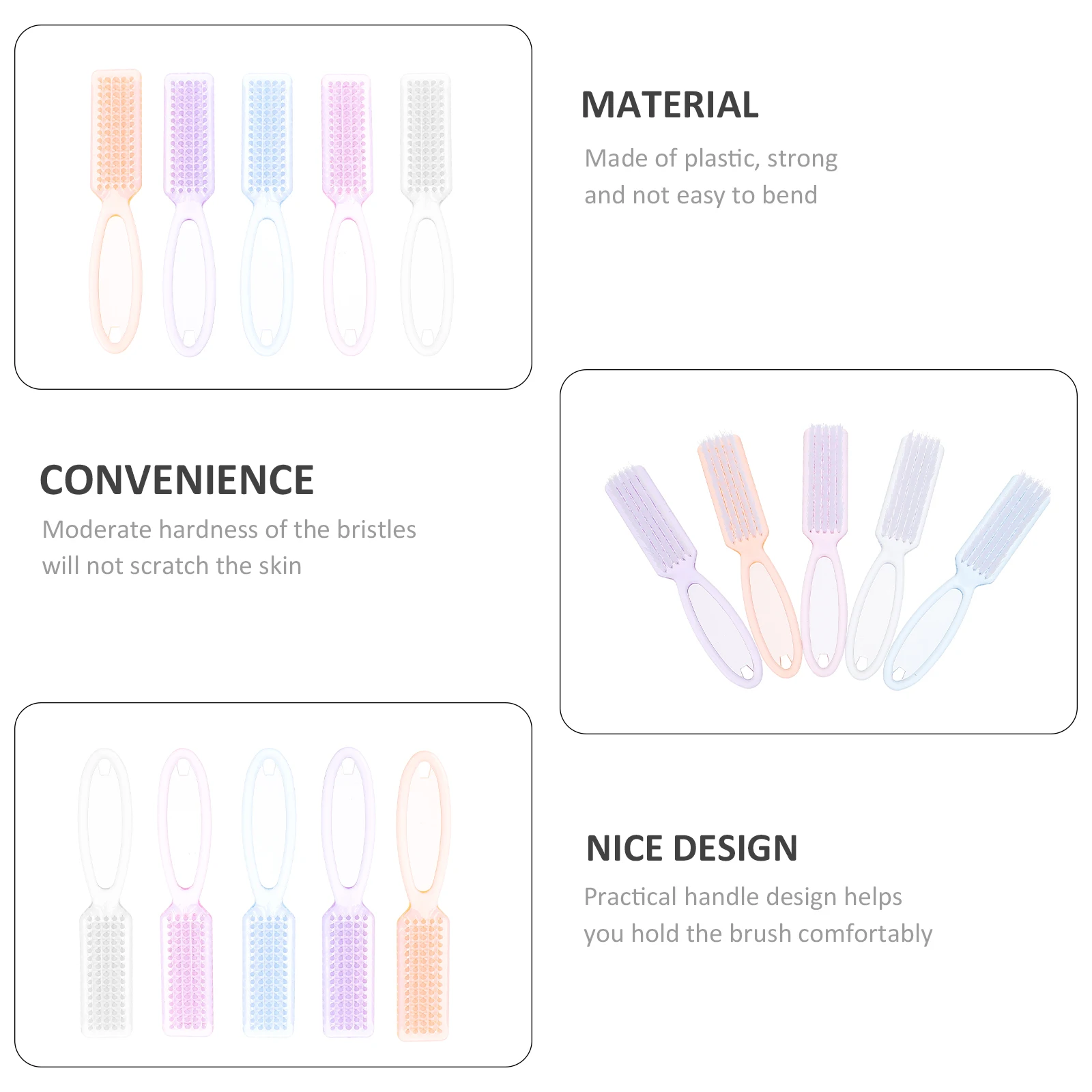 15 個の爪洗浄ブラシネイルアートダストリムーバーマニキュアペディキュアツールスクラブ爪に優しいロングハンドル