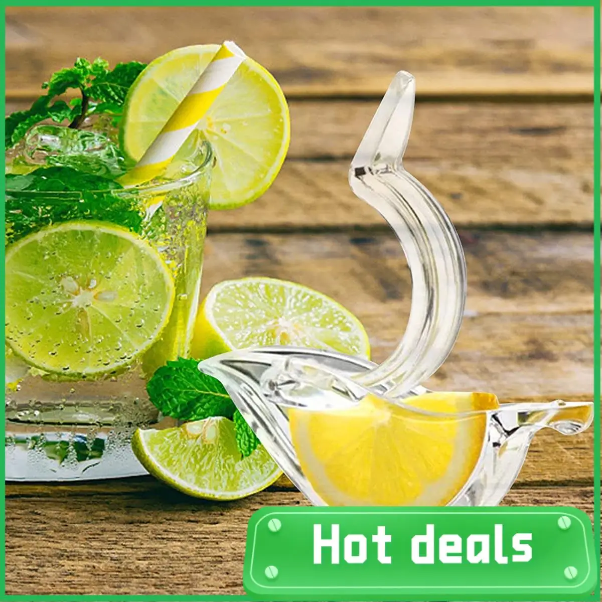 A74X-2er-Pack manueller Zitronenentsafter, leicht zu reinigen, tragbar, transparent, Fruchtentsafter, Vogelform, Handentsafter