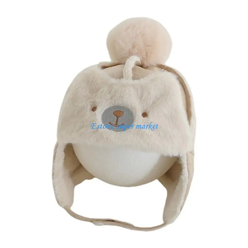 090B Baby Leifeng Caps Windproof for Cold Weather Protections with Lovely Plush Decor