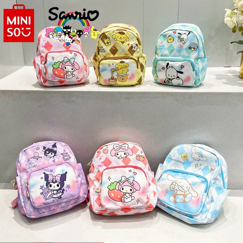 

MINISO 2024 New Student School Bag Fashionable High Quality Children's Backpack Cartoon Multi Functional Outgoing Backpack