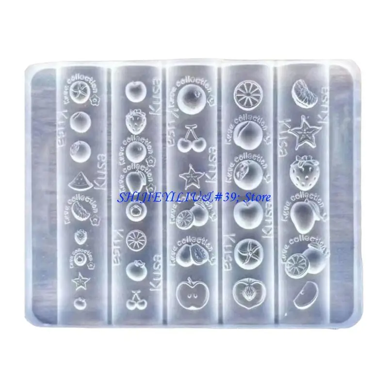 

E21F DIY Silicone Nails Charm Mold Crafting Fruit Patterns For Creative Nails Art Enthusiasts Easy to Use Stamp