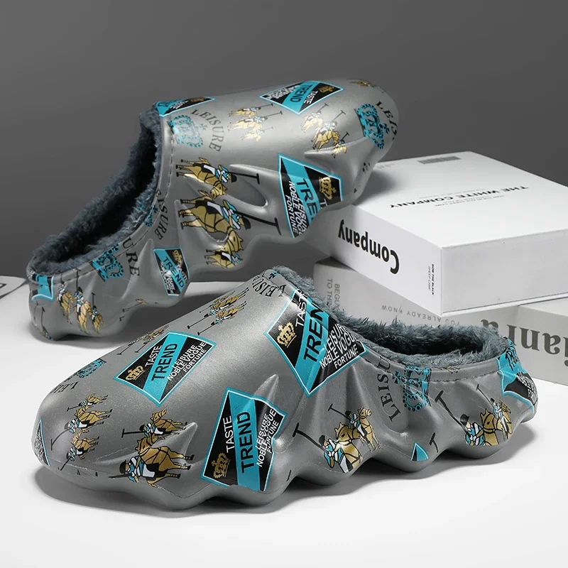 

Зимние хлопковые тапочки, мужские теплые удобные домашние женские тапочки, модная короткая плюшевая мужская обувь на толстой подошве