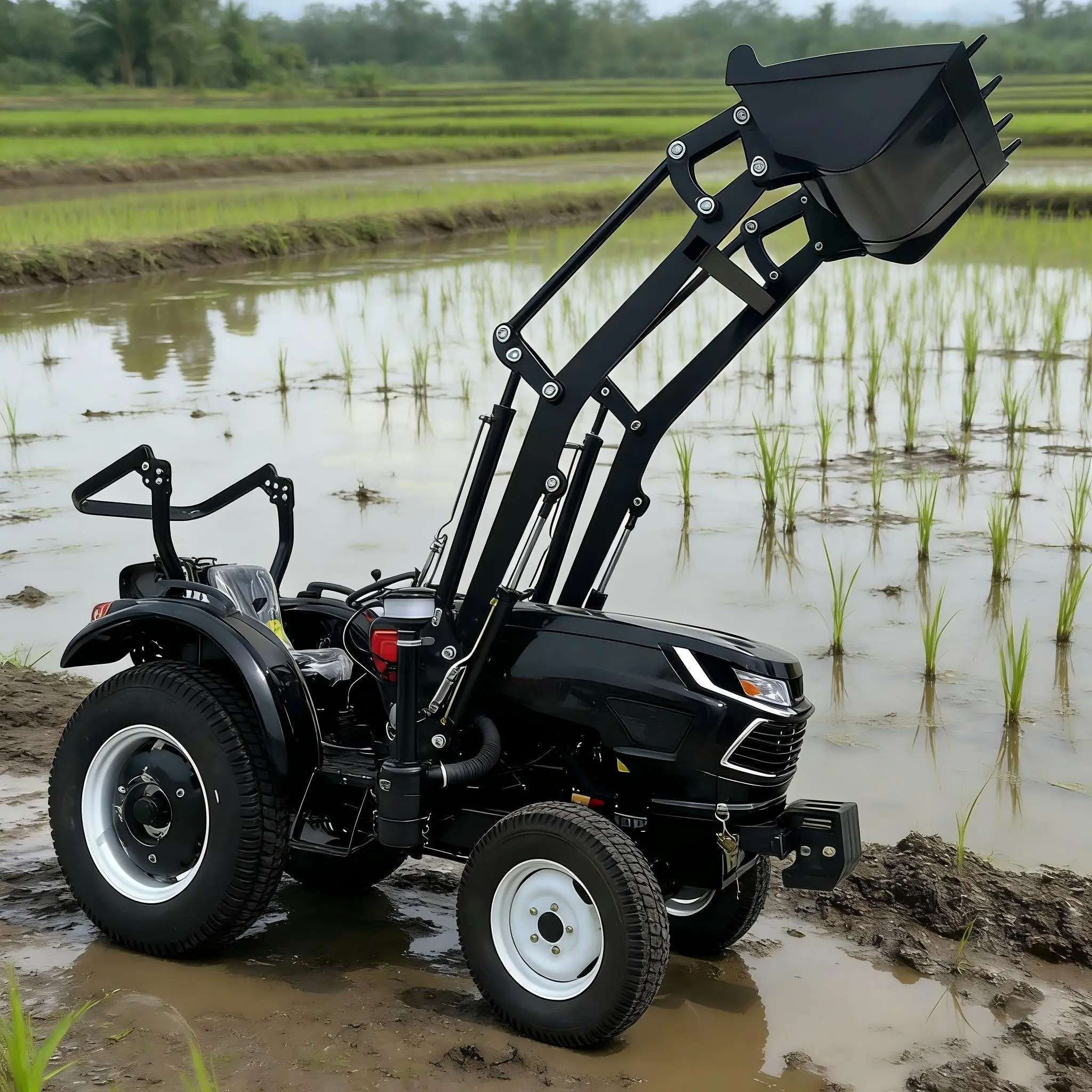 4x4 50-120 hp agricultural tractors for sale, CE certified, and compatible with various agricultural implements.