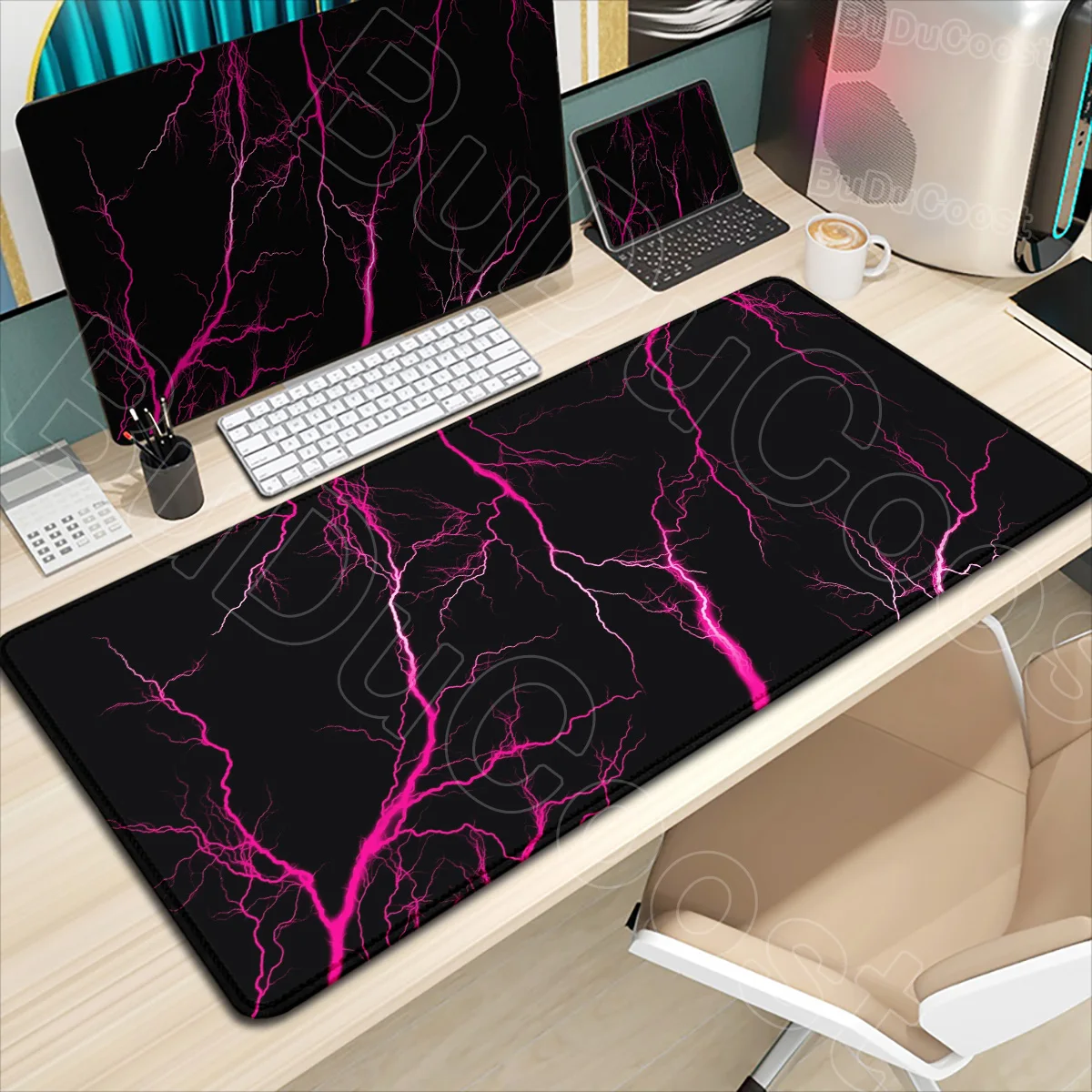 

HD Lightning Bolt Mouse Pad Thunderbolt Gaming Accessories Keyboard Pad Non-slip Rubber Desk Mat Computer Office LargeTable Mats