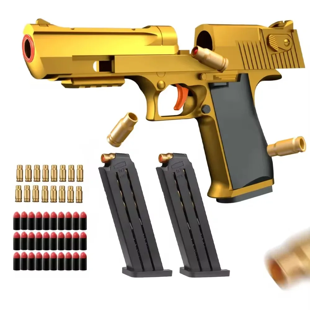 Shell Ejection Desert eagle Pistol Airsoft Blaster Gun Soft Bullet Toy Gun CS Shooting Weapons for Kids