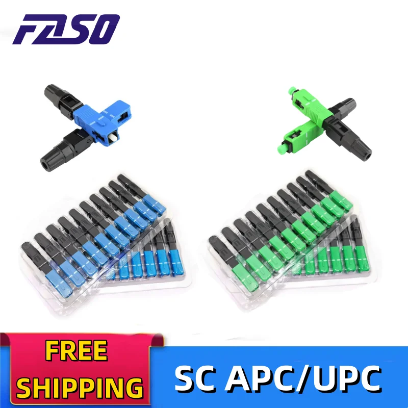 

200/150/100Pc SC-APC SC-UPC Fiber Optic Connector FTTH Optical Fast Connector Single-Mode Fiber Quick Connectors Embedded