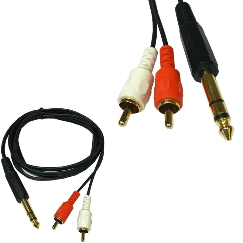 Аудиокабель от 1/4 до RCA, четверть дюйма, 6,35 мм, от TRS до 2xRCA, Y-образный разветвитель 87HC