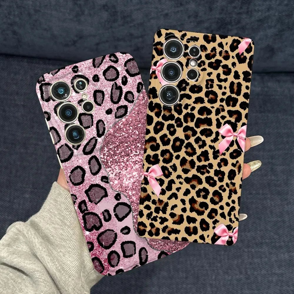 Creative leopard print art For Samsung Galaxy S26 S25 S24 S23 S22 S21 Plus Ultra FE Lite 5G Feilin Wave Oil Shell Phone Case
