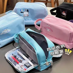 Sanurgente Cartoon Trousse de maquillage haute capacité, Kuromi My Melody, Cinnamoroll Cosmetic Bag, Kawaii Anime Bag, Pays l Case, Girl Student