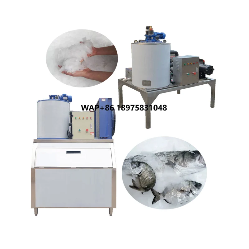 Saltwater Automatic Flake Ice Machine Freezer Seawater Fishing Snow Ice Machine 500kg