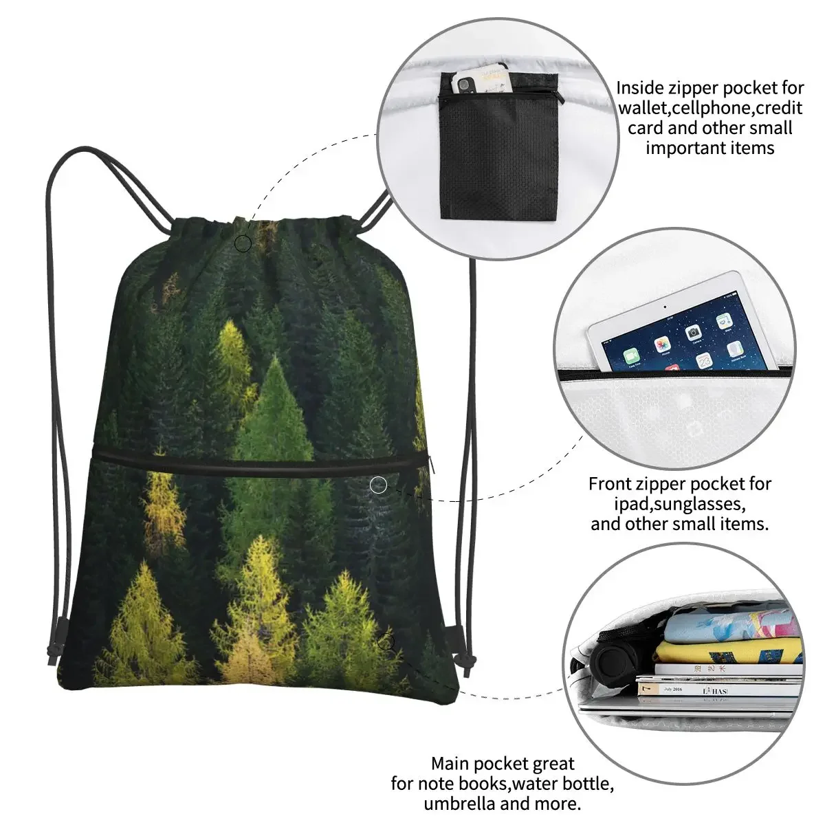 Mount Trees Trees Apennine Mountains Portable Backpack Drawstring Bag Drawstring Bundle Pocket Sundries Bags For School Students