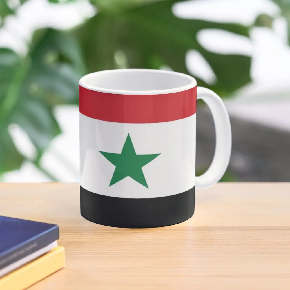 Syria Flag Classic  Mug Picture Photo Coffee Gifts Drinkware Tea Image Printed Cup Design Handle Round Simple